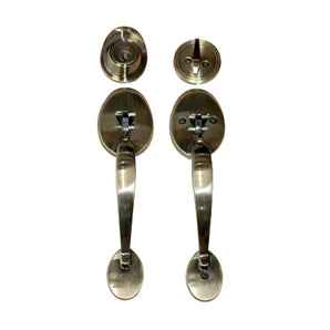 HANDLESET ENTRANCE DOUBLE HANDLE ANTIQUE BRASS