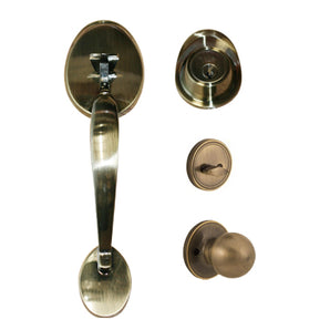 HANDLESET ENTRANCE STELLAR/CAROLINA ANTIQUE BRASS