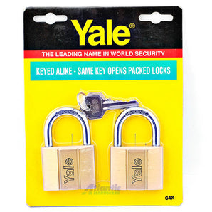 PADLOCK BRASS 40MM 66MM SHACKLE 2PC KA