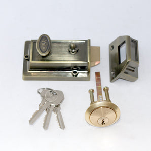 NIGHT LATCH 60MM ANTIQUE BRASS