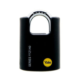 PADLOCK BRASS 47MM 22MM SHACKLE BLACK