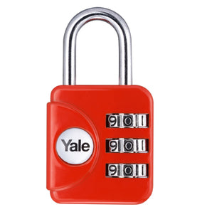 PADLOCK COMBI 3-DIGIT 28MM ZINC RED