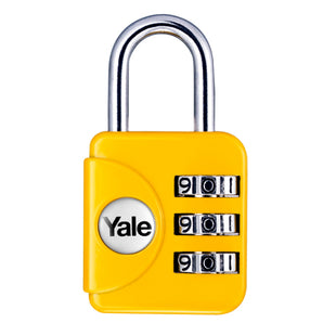 PADLOCK COMBI 3-DIGIT 28MM ZINC YLW