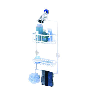 SHOWER CADDY 2-BASKET 10.5X26 WHITE